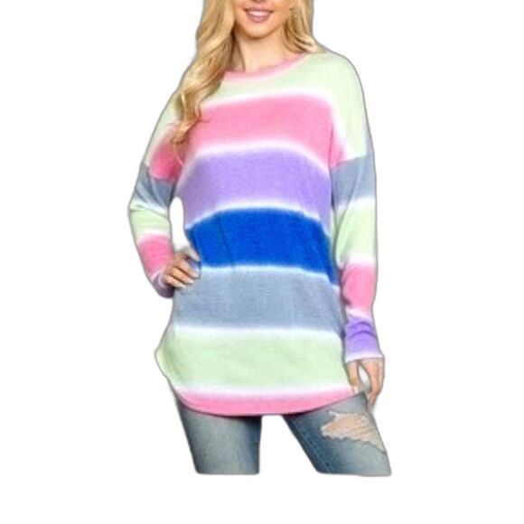 Ladies Multicolor Tie Dye Top - Picture 1 of 4